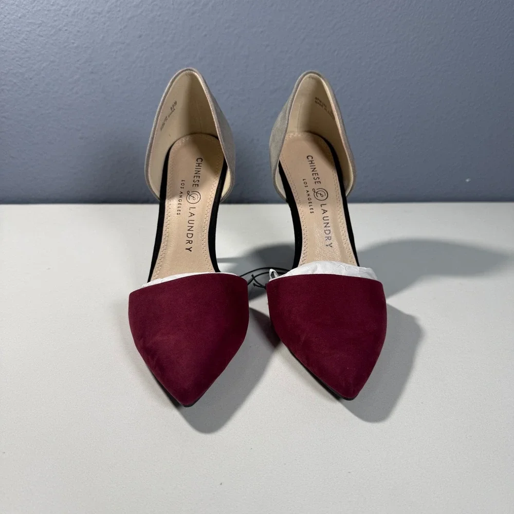 Chinese Laundry‎ Pumps Womens 8.5 Burgundy New D'Orsay Pointed Toe Heels